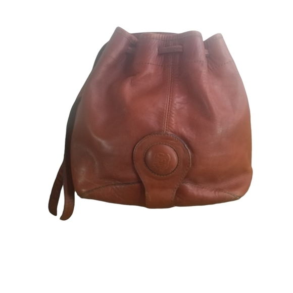 Vintage Handbags - Vtg 70s Axixie aztec mexican leather bucket bag purse